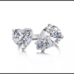 NWT Pear diamond+heart CZ ring+Synthetic Diamond+cruelty free+Kyle